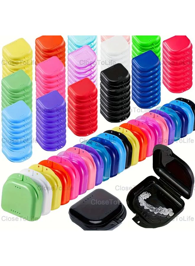 Purple Denture Case 12 Pieces Portable Multi Compartment Box Travel Storage - Image 2