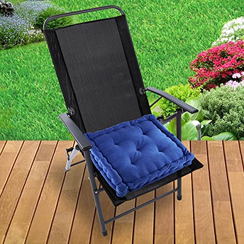 ATOOTFUSION Cotton Square 4 Inch Thick Lightweight Cushion for Table Stool Back Seat Cushion Yoga Chair Pad for Indoor/Outdoor Home Office Garden Décor (40X40X8 CM) 01 Count (Navy Blue) - Image 5
