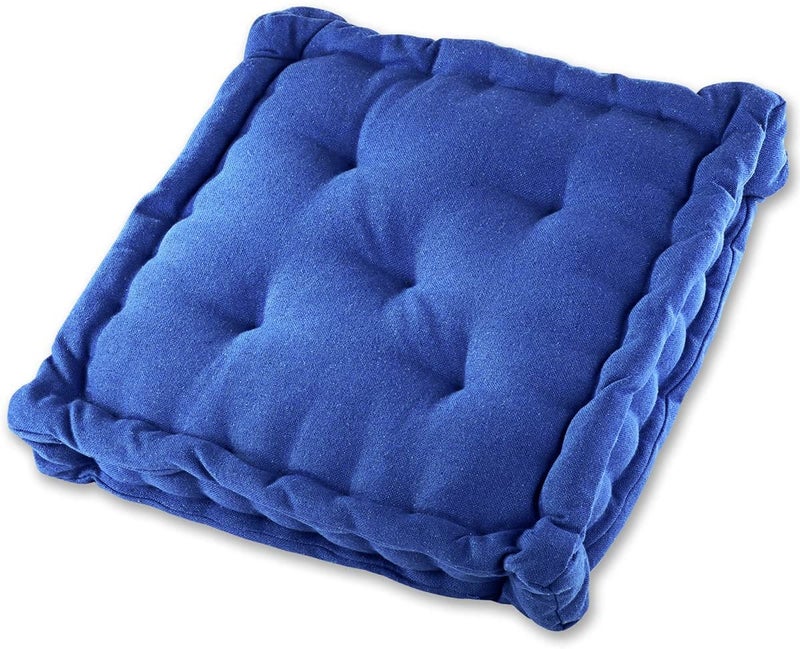 ATOOTFUSION Cotton Square 4 Inch Thick Lightweight Cushion for Table Stool Back Seat Cushion Yoga Chair Pad for Indoor/Outdoor Home Office Garden Décor (40X40X8 CM) 01 Count (Navy Blue) - Image 1