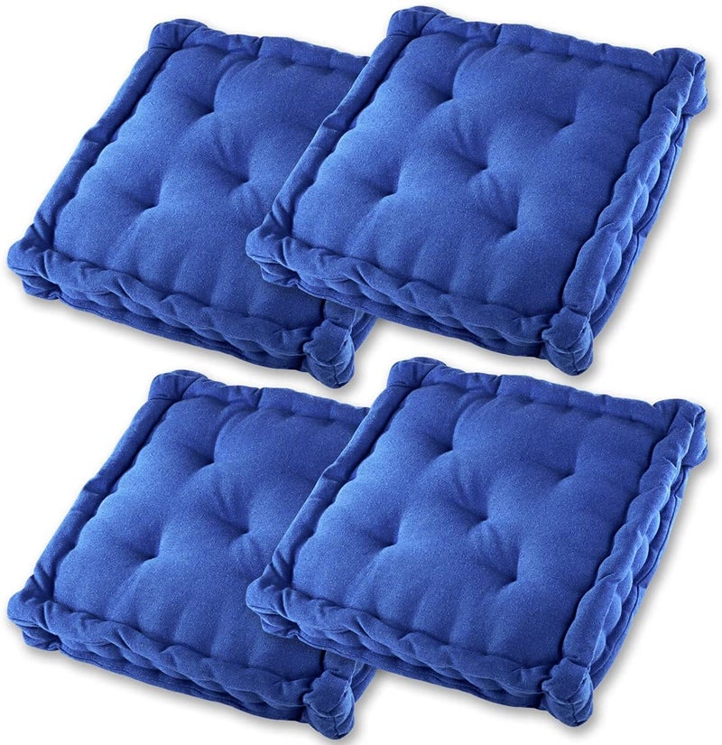 ATOOTFUSION Cotton Square 4 Inch Thick Lightweight Cushion for Table Stool Back Seat Cushion Yoga Chair Pad for Indoor/Outdoor Home Office Garden Décor (40X40X8 CM) 01 Count (Navy Blue) - Image 4