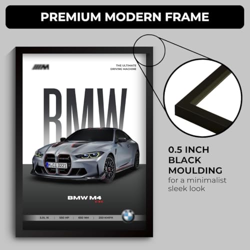 Funk You Store BMW M4 Poster | Framed A4 Sized (31 x 23 cm) | Car Posters for Wall, Gift for Boys | Supercar Frames | BMW Poster M4 Sportscar Frame | Car Posters for Wall, Bedroom, Hostel, Study Room (F_001) - Image 5