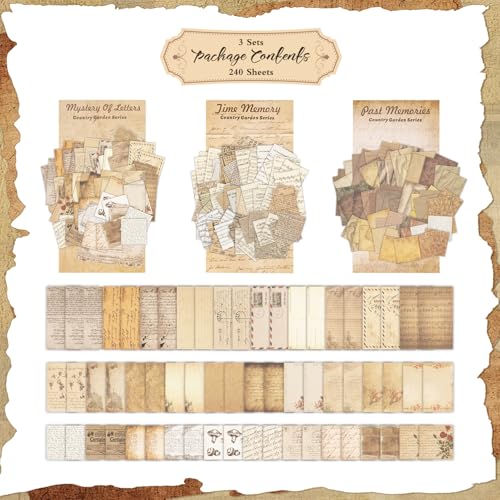 MOSA BEAR 240 Sheets Scrapbook Paper, Journaling Scrapbooking Supplies, Aesthetic Decorative Sheet of Paper, ScrapBook Materials for Planner, Bullet Journaling, Junk Journal, Retro Crafts - Image 4
