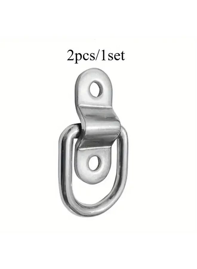 قطعتان من حلقات سحب الحاوية ذات الشكل D، خطاف أرضي، مجموعة إبزيم شبه دائري مثبت - Image 5