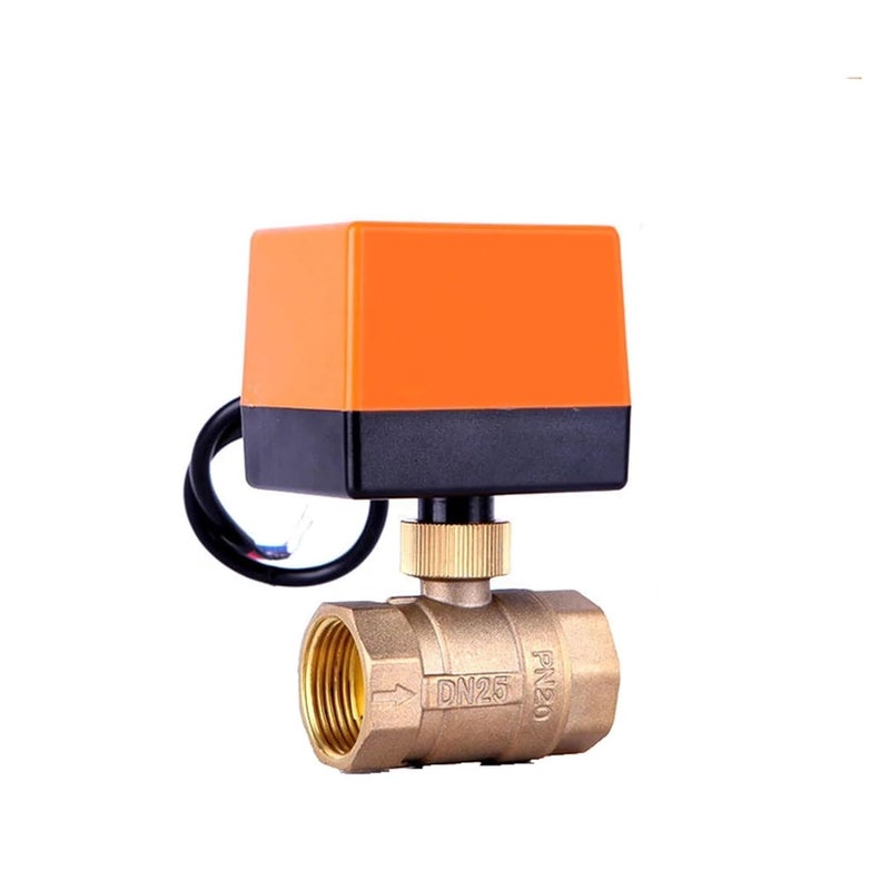 1 Inch Motorized Ball Valve 220VAC 12V 24V 3 Wire 2 Point Control Brass Electric Valve - Image 1