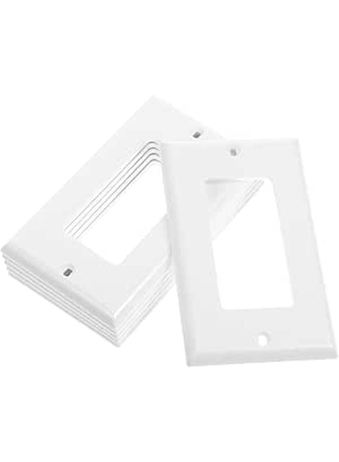 6 Pack Single Screw Wall Outlet Plates Covers PC Panel Electrical Sockets for Home And Commercial Use US Standard Style - Image 1