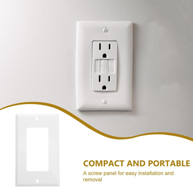 6 Pack Single Screw Wall Outlet Plates Covers PC Panel Electrical Sockets for Home And Commercial Use US Standard Style - Image 4