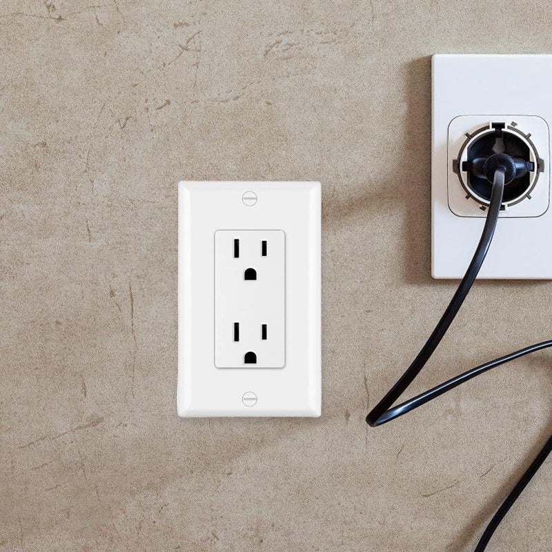 6 Pack Single Screw Wall Outlet Plates Covers PC Panel Electrical Sockets for Home And Commercial Use US Standard Style - Image 5