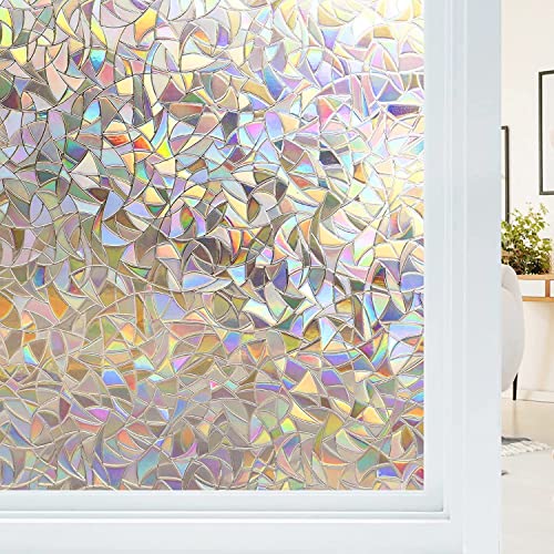 FRENYEAR Decorative Window Film | No Adhesive, Frosting Privacy Film for Glass Windows | Static Cling Frosted Window for Home, Office Bathroom | Living Room UV Protection (3D Film) - Image 1