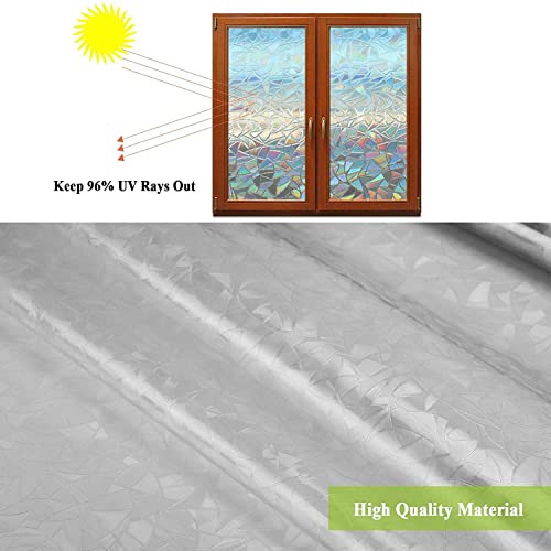 FRENYEAR Decorative Window Film | No Adhesive, Frosting Privacy Film for Glass Windows | Static Cling Frosted Window for Home, Office Bathroom | Living Room UV Protection (3D Film) - Image 5