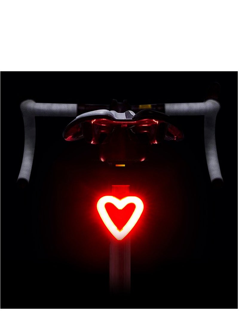 Y&D Rechargeable Bike LED Tail Light Vintage Taillight Bicycle Rear Bright Heart-Shape Cycling Safety Warning Waterproof High Lumen Back for Optimum - Image 1