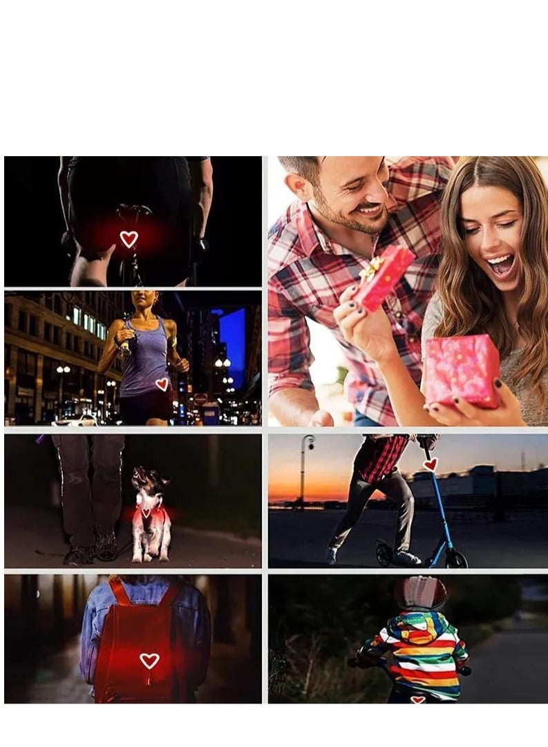 Y&D Rechargeable Bike LED Tail Light Vintage Taillight Bicycle Rear Bright Heart-Shape Cycling Safety Warning Waterproof High Lumen Back for Optimum - Image 5