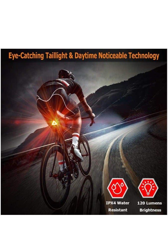Y&D Rechargeable Bike LED Tail Light Vintage Taillight Bicycle Rear Bright Heart-Shape Cycling Safety Warning Waterproof High Lumen Back for Optimum - Image 4