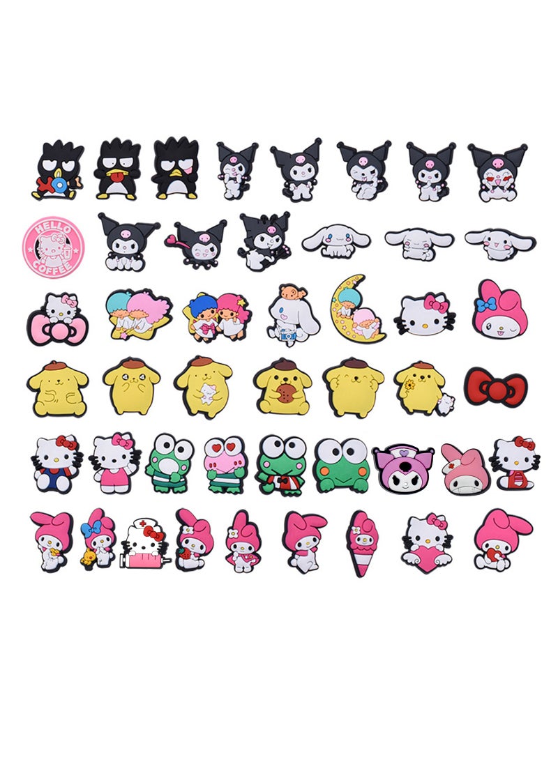 Excefore 47PCS Croc Charms for Girls Adults, Kawaii Shoe Charms for Croc Clogs Sandals Decoration, Shoe Charms for Wristband Bracelets, Sandals Decoration Accessories  - Image 1