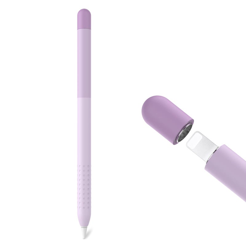 Delidigi iPencil Case for Apple Pencil 1st Generation Gradient Color Silicone Protective Cover Skin Sleeve Accessories Compatible with Apple Pencil 1st Gen Lavender - Image 1