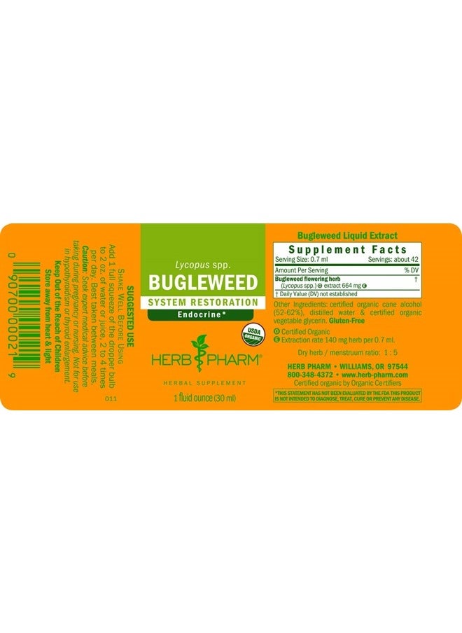 HERB PHARM - Bugleweed Extract for Endocrine System Support - 1 Ounce - Image 1
