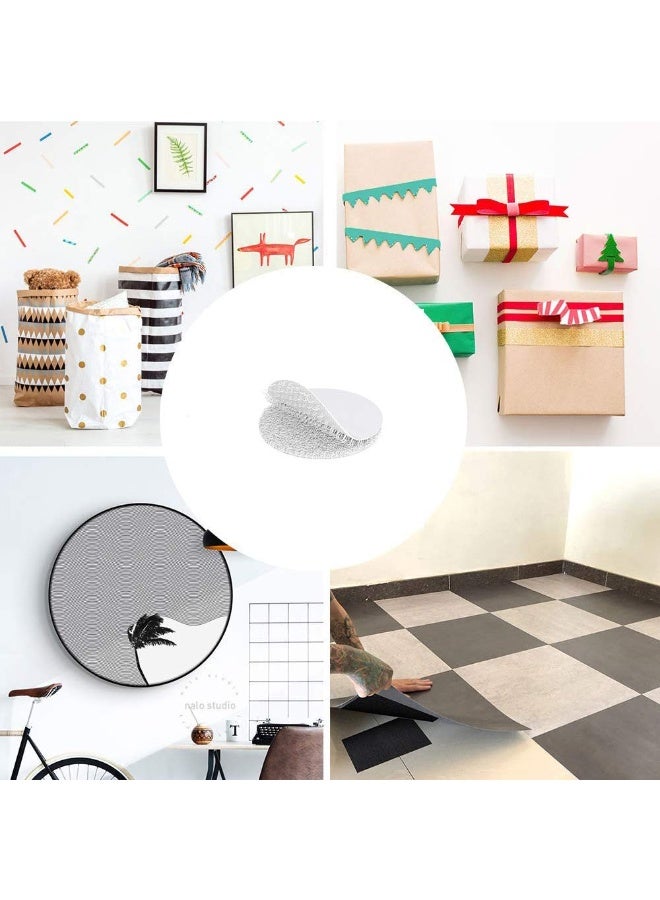 DOUGEI 12 Pairs 2 Inch Round Hook and Loop Dots,Adhesive Stickers- Removable Heavy-Weight Round Sticky Tapes Wall Mounting Tapes White Hook and Loop Tape for Home or Office Use - Image 2