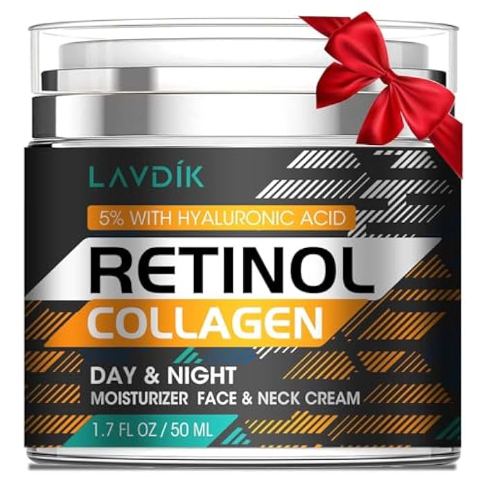LAVDIK Retinol Cream for Face with Hyaluronic Acid, Moisturizer Anti Aging Collagen Cream for Women and Men, Reduce Wrinkles, Fine Lines, Day and Night,1.7 Fl Oz - Image 1
