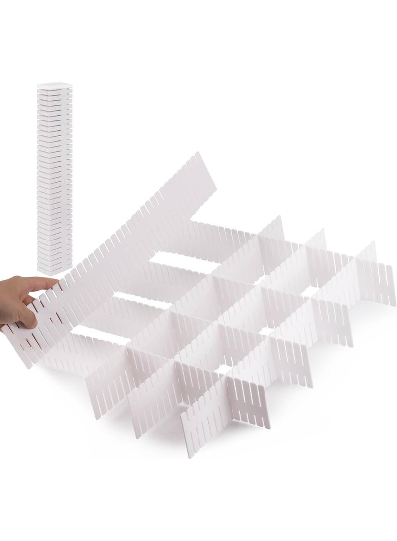 ChicAbode 10pcs الدرج منظم المقسمات 17 "x2.8" قابل للتعديل تخزين منظم الفاصل للجوارب، الملابس الداخلية، المكياج، المطبخ، خزانة - Image 1