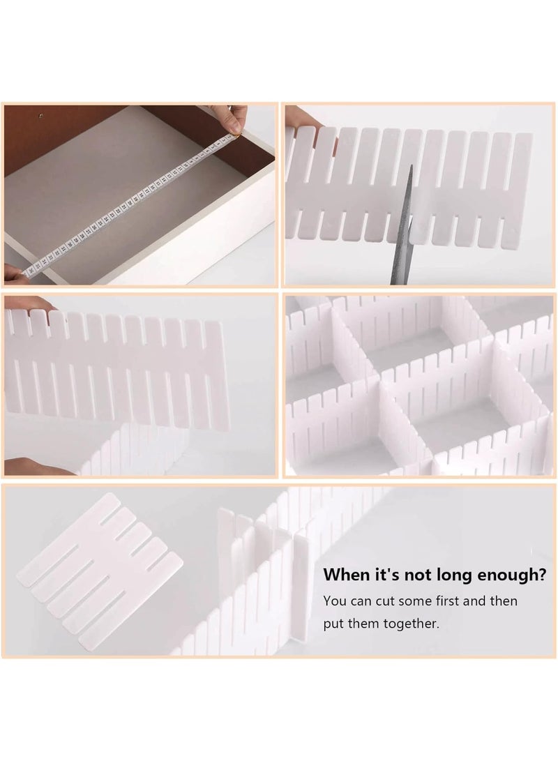 ChicAbode 10pcs الدرج منظم المقسمات 17 "x2.8" قابل للتعديل تخزين منظم الفاصل للجوارب، الملابس الداخلية، المكياج، المطبخ، خزانة - Image 4