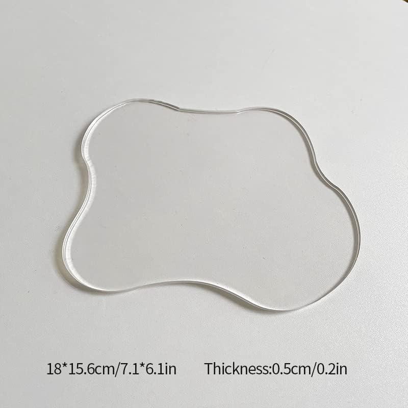 MEYA Set of 2 Acrylic Cup CoasterIns Irregular CoasterAcrylic Drink Coasters for Dining Room Living Room Patio Coffee Table Clear - Image 3
