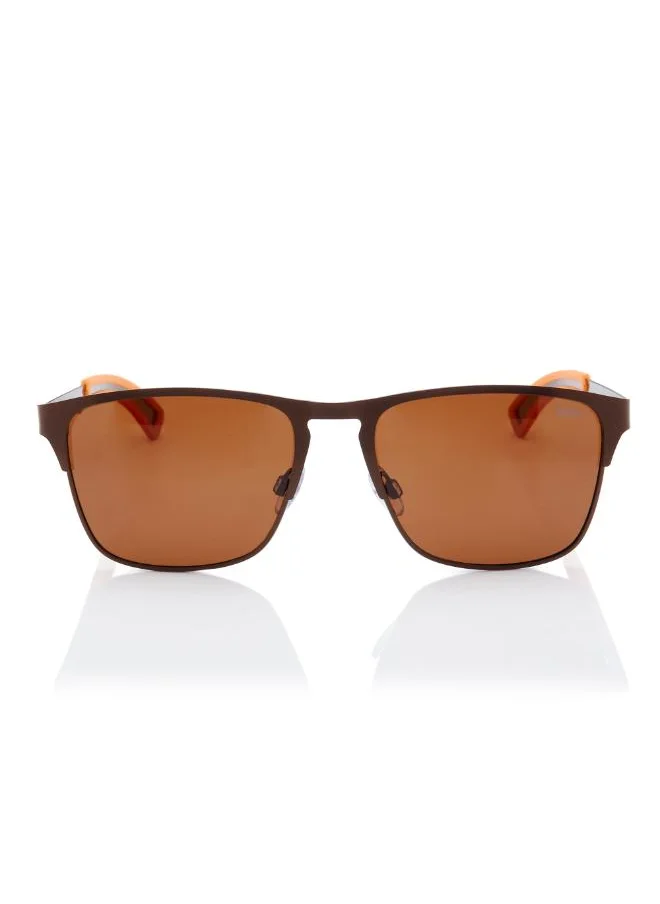 Lee Cooper Polarized Sunglasses Brown Frame Brown Mirror Lens 56mm  - LC1222C02