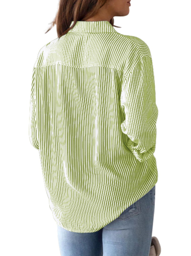 CUNLIN Olive Green Blouses for Women Formal Blouse Womens Button Down Shirt Shirts Long Sleeve Fashion Up Fall Cotton Olive Green Size L - Image 2