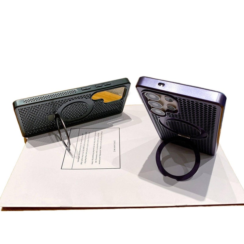 MagSafe Samsung Galaxy S22 Protective PC Case for Kickstand and Heat Dissipation in Desert Gold for Daily Use - Image 4