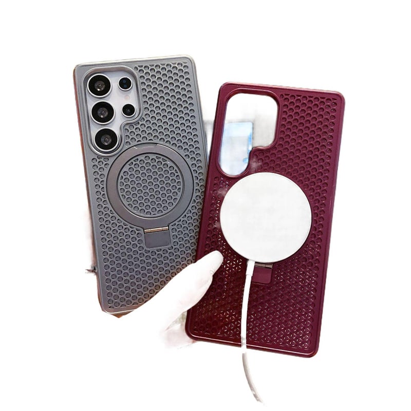 MagSafe Samsung Galaxy S22 Protective PC Case for Kickstand and Heat Dissipation in Desert Gold for Daily Use - Image 3