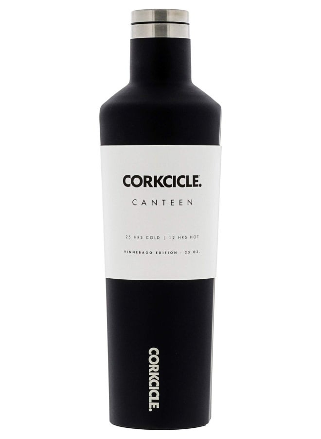 CORKCICLE Corkcicle Canteen - Triple Insulated Stainless Steel Water Bottle with Straw - Keeps Cold for 25  Hours and Hot for 12 Hours - Leakproof  Reusable  BPA-Free  Dishwasher Safe - Matte Black  750ml 25oz  - Image 1