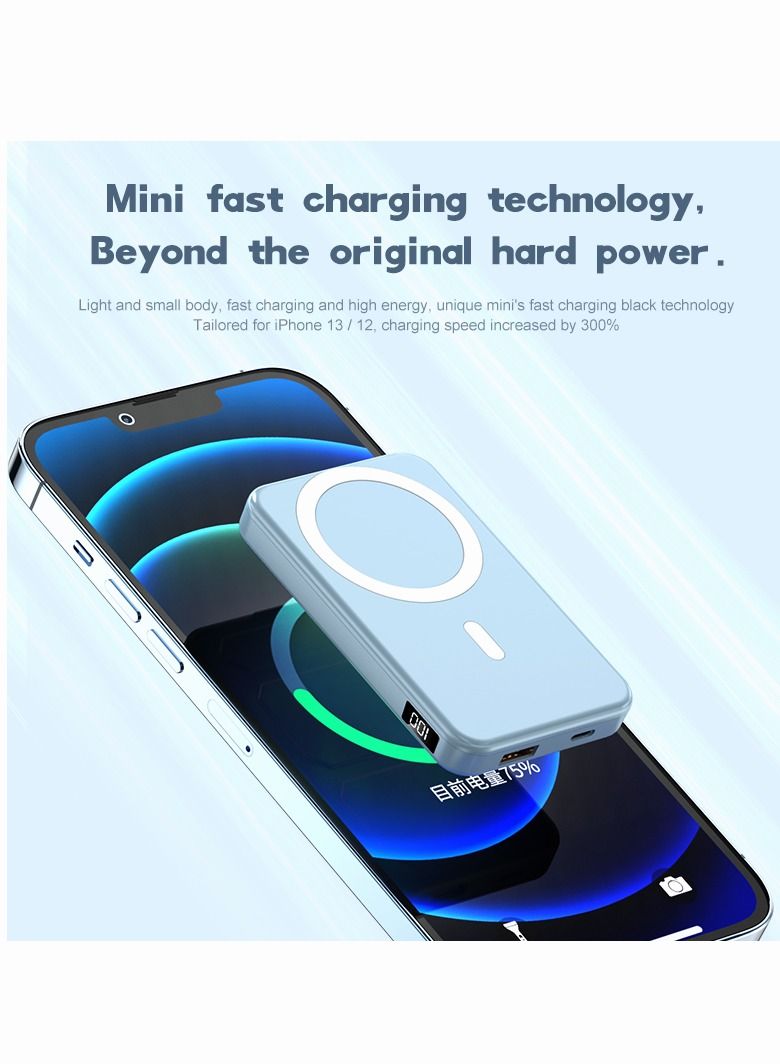 GULFLINK Magnetic Portable Power Bank Charger for Apple iPhone 15/14/13 Series 10000mah Green - Image 3