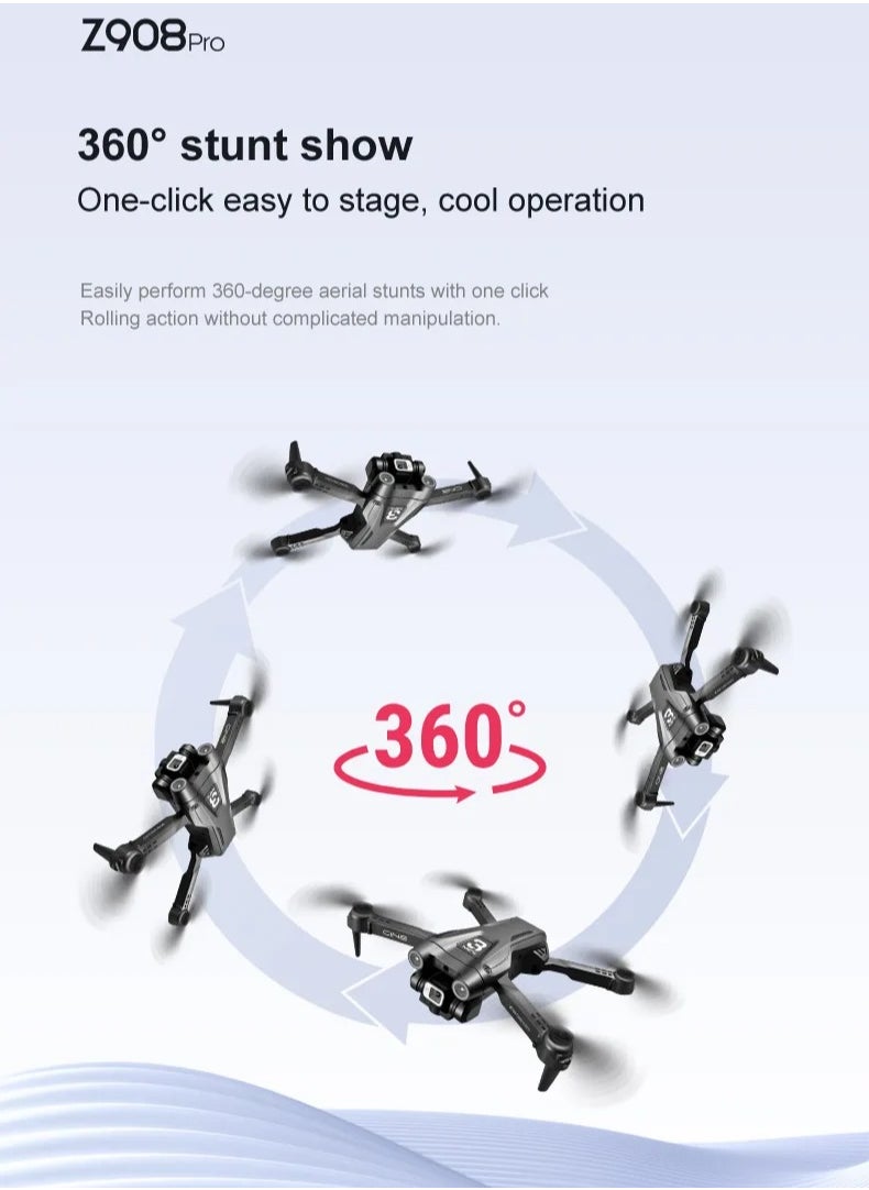 Z908 Pro Mini Dron 2.4G WIFI Drone 4k Professional Obstacle Avoidance Helicopter Remote Control Quadcopter RC Dron UAV Toys (3 Batteries)