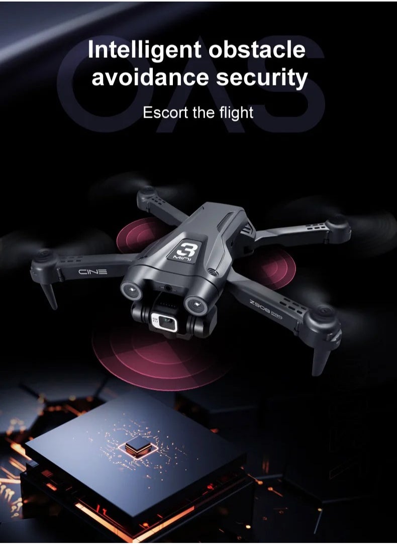 Z908 Pro Mini Dron 2.4G WIFI Drone 4k Professional Obstacle Avoidance Helicopter Remote Control Quadcopter RC Dron UAV Toys (3 Batteries)