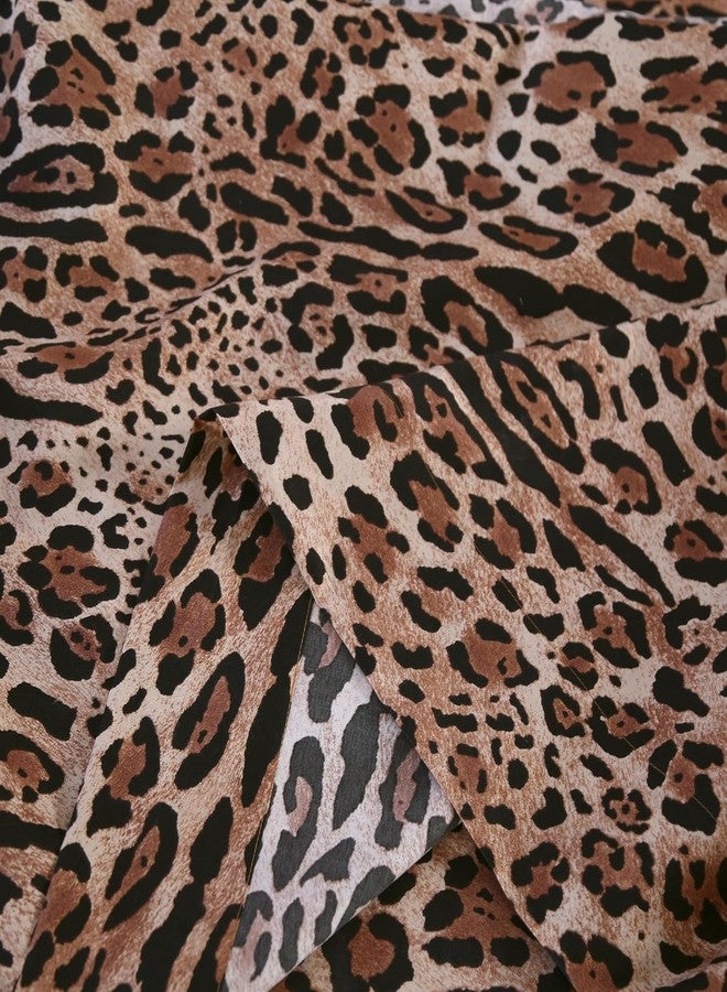 SDY 4PCS Leopard Bedding Sheets Full Size Leopard Print Sheet Set Included 1 Fitted Sheet with 14'' Deep Pocket + 1 Top Flat Sheet + 2 Pillowcases for Kids Boys Girls (Leopard,Full)… - Image 5
