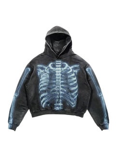 New Hiphop Green Zip Hoodie Men Urban Harajuku Anime Print Long Sleeve 16 Black Washed Old Hoodie
