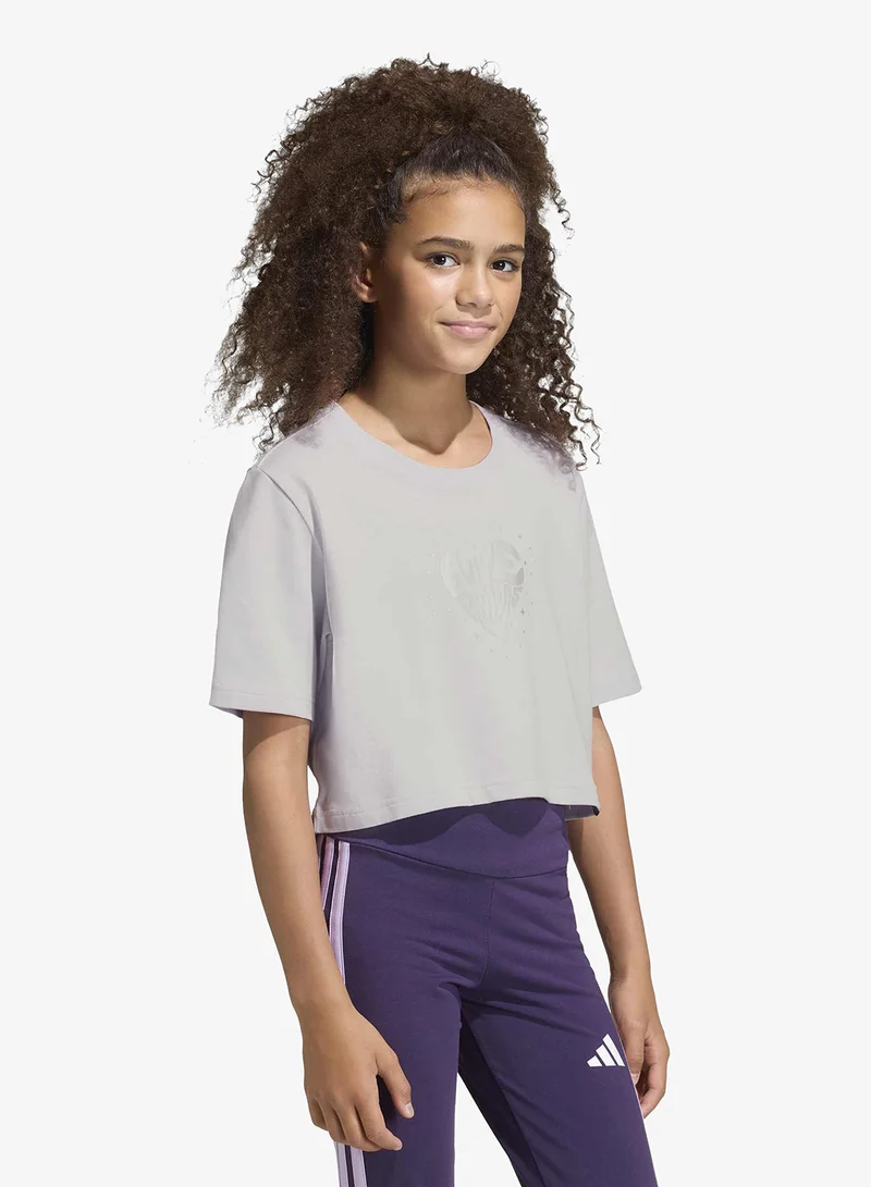 اديداس Youth Everyday Glam Cropped Graphic T-Shirt