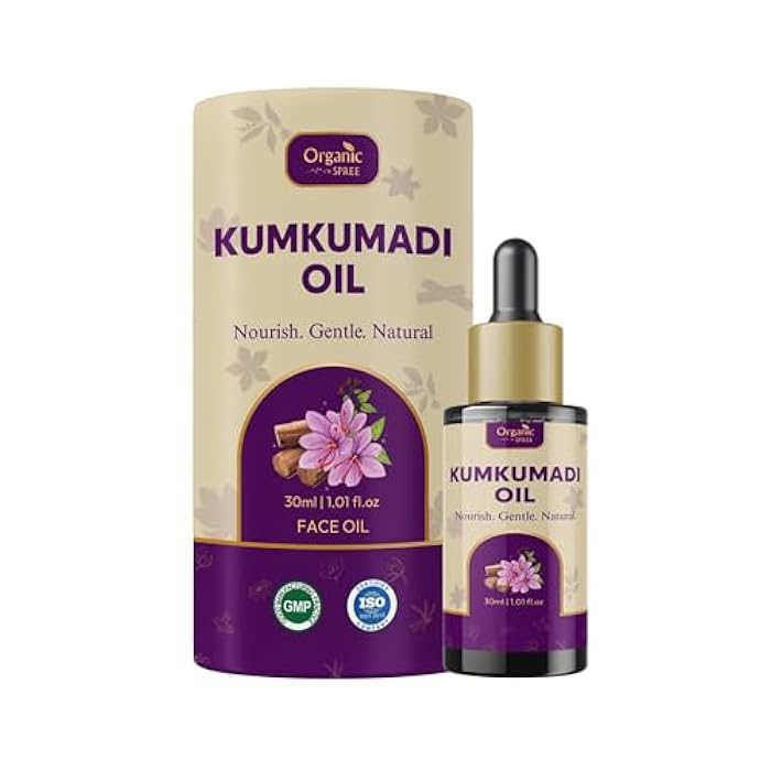 ORGANIC SPREE Kumkumadi Oil 1.01 Fl Oz (30ml) | Night Serum to Brighten Skin & Enhance Natural Glow with Saffron, Sandalwood and other herbs | Ayurvedic Face Oil (1.01 Fl Oz (30ml)) - Image 1