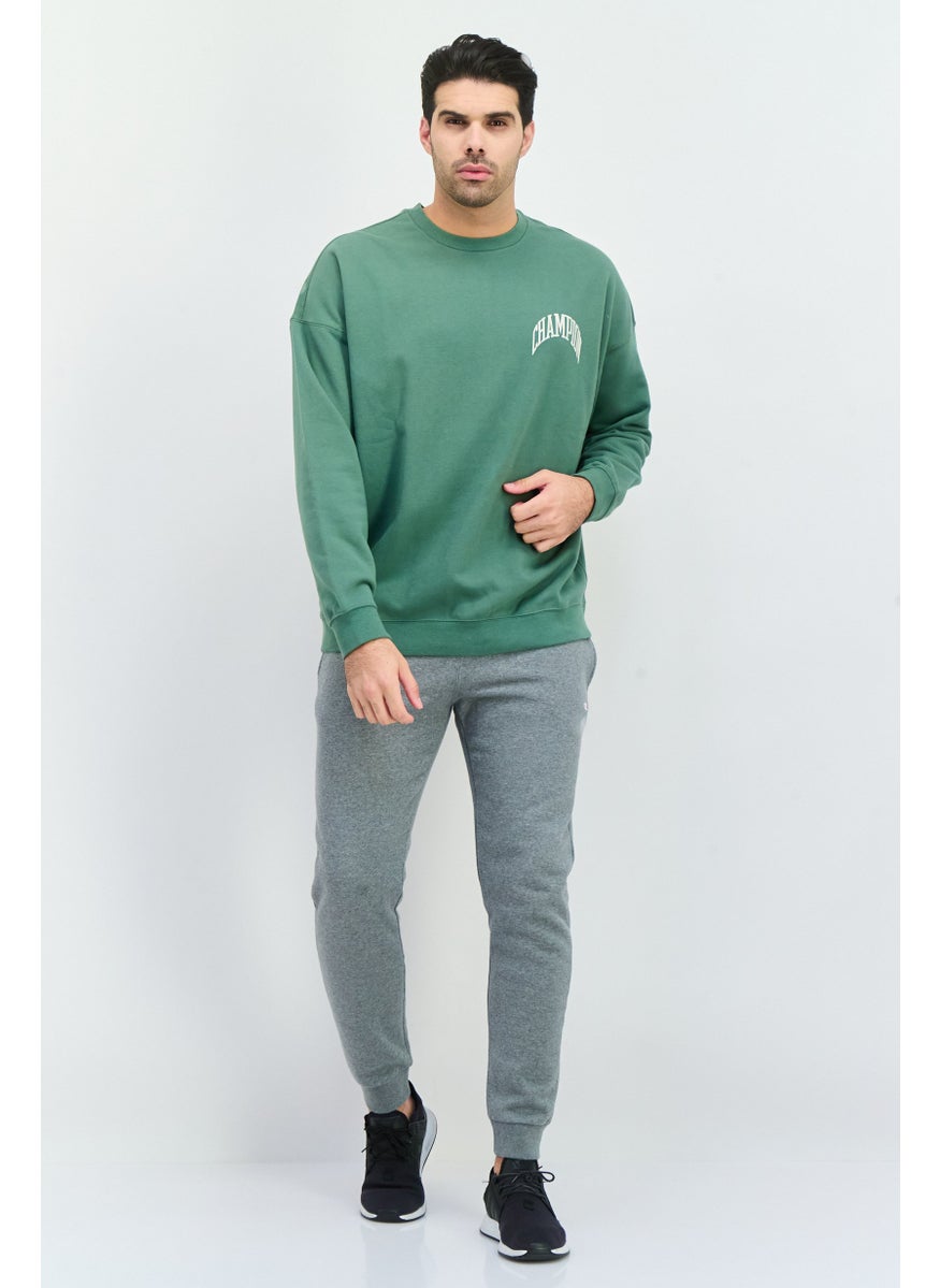 Champion Men Baggy Fit Long Sleeve Outdoor Sweatshirts, Sage Green  - Image 4