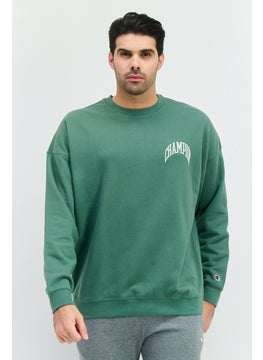 Champion Men Baggy Fit Long Sleeve Outdoor Sweatshirts, Sage Green  - Image 1
