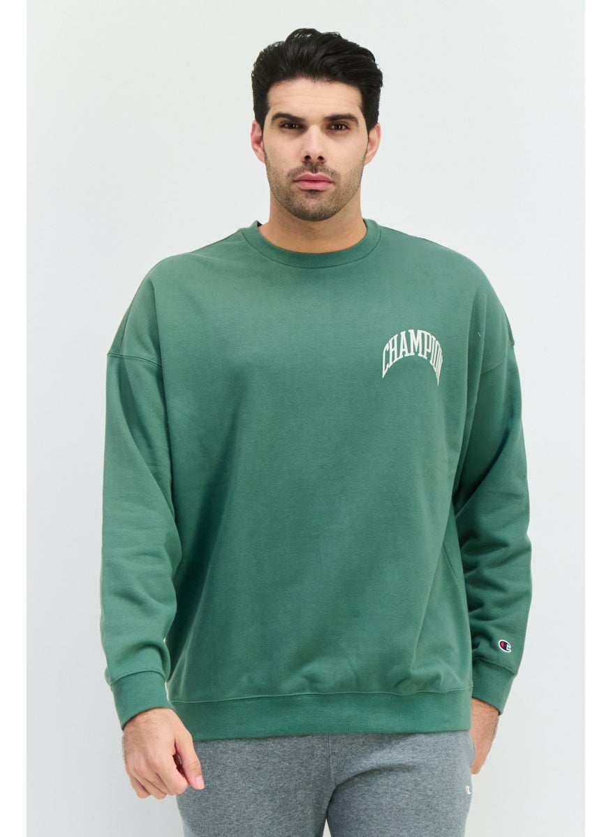 Champion Men Baggy Fit Long Sleeve Outdoor Sweatshirts, Sage Green  - Image 1