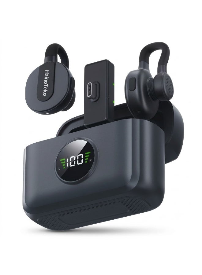 Haino Teko Wireless Lavalier Microphone with 2.4G Ultra-Low Latency Technology, Dual ANC + ENC Noise Cancellation, HD Clear Audio, Plug and Play Clip-On Mic for iPhone, Android, USB-C Devices, Cameras, Laptops, Live Streaming, YouTube, TikTok, Interviews, Podcasts and Video Recording - Image 1