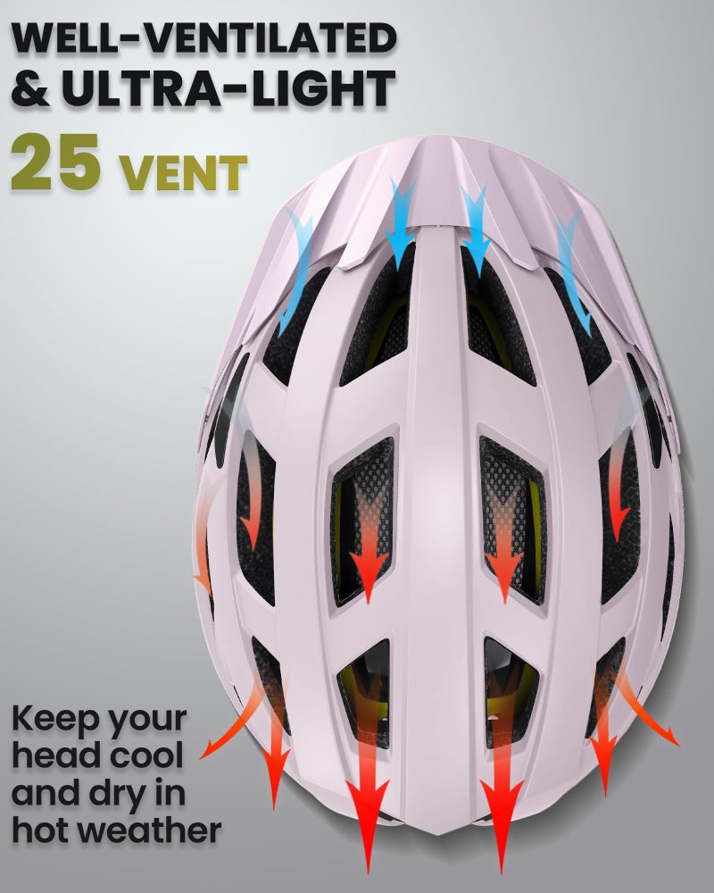 OutdoorMaster MIPS Adult Recreational Cycling Helmet - Misty Sakura,M - Image 4
