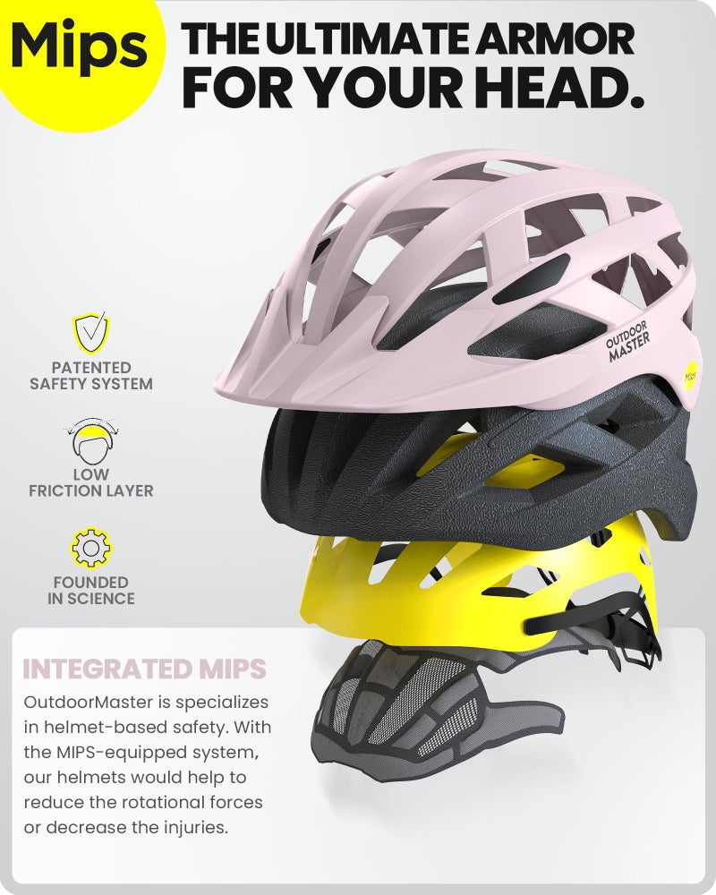OutdoorMaster MIPS Adult Recreational Cycling Helmet - Misty Sakura,M - Image 2