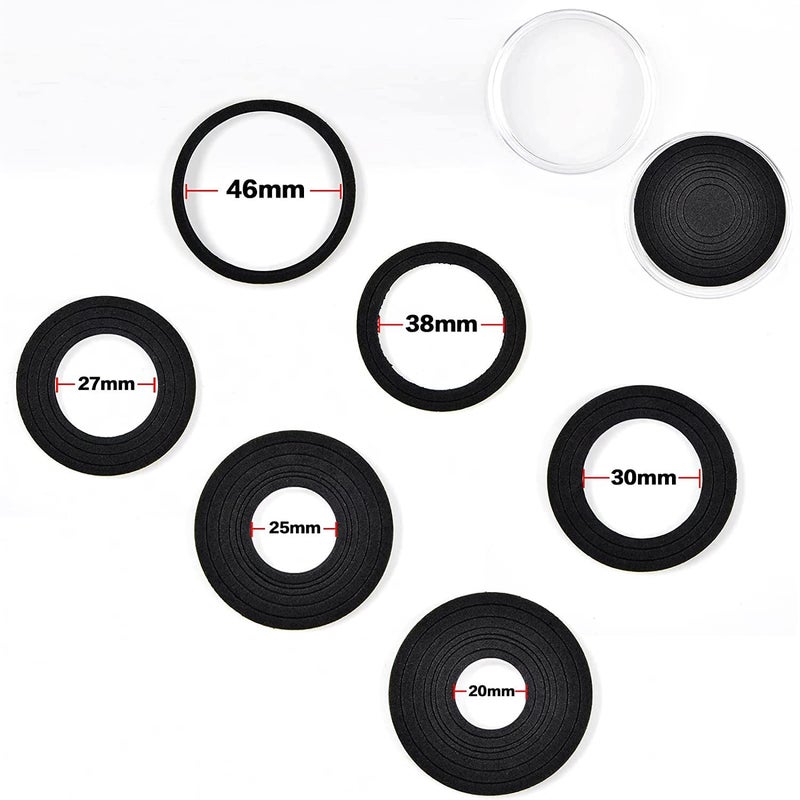 PAIYULE 96 Pieces 46mm Coin Capsules, with Foam Gasket and Plastic Storage Organizer Box, 6 Sizes (20/25/27/30/38/46mm) Coins Collector Case Holder for Coin Collection Supplies (Gold) - Image 2