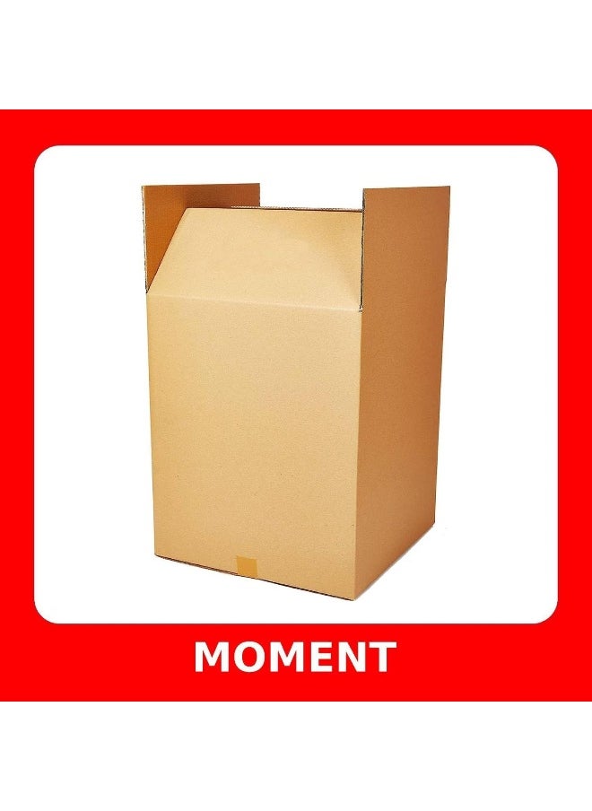 MOMENT [5 Pack] Xl-Large Double Wall 100% Recyclable Corrugated Cardboard Moving Boxes With 50 Kg Capacity, [55 X 55 X 70 Cm] Brown Carton For Packaging, Shipping And Storage, 5 Ply [Color : Brown]  - Image 3