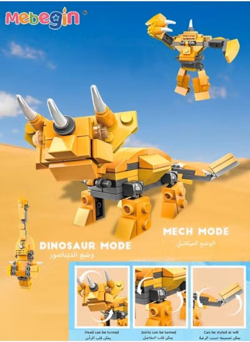 4PCS Dinosaur Building Set for Kids, Educational DIY Dinosaurs Toys, Small Particles Assembled Puzzle Building Block, Transformable Dinosaur Toys, DIY Mini Building Blocks Toys, Ideal Gift for Kids Aged 6+