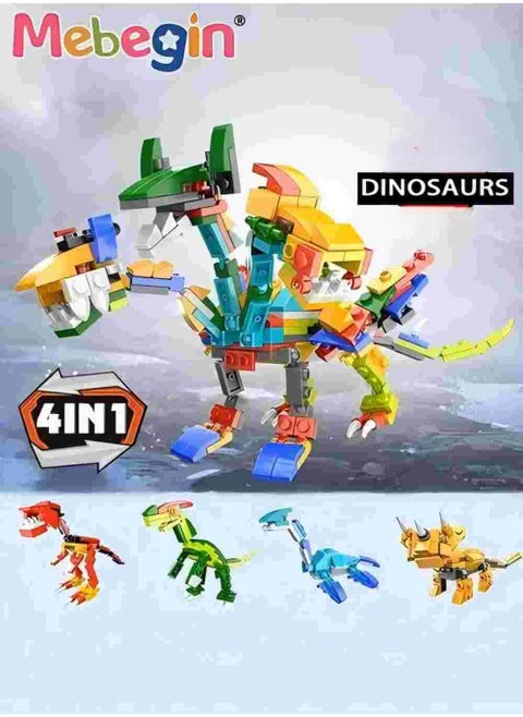 4PCS Dinosaur Building Set for Kids, Educational DIY Dinosaurs Toys, Small Particles Assembled Puzzle Building Block, Transformable Dinosaur Toys, DIY Mini Building Blocks Toys, Ideal Gift for Kids Aged 6+