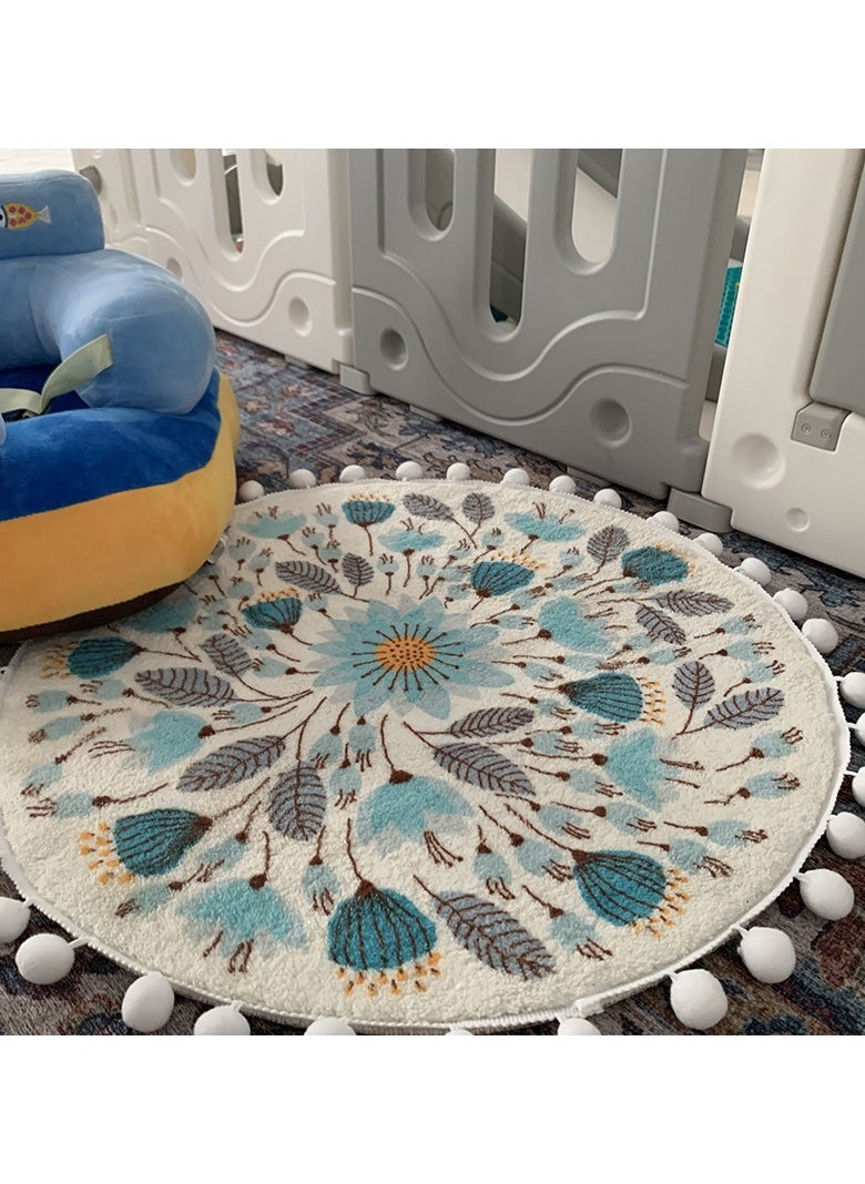 Loquat Squality Imitation Cashmere Soft And Easy To Maintain Circular Carpet  - Image 1