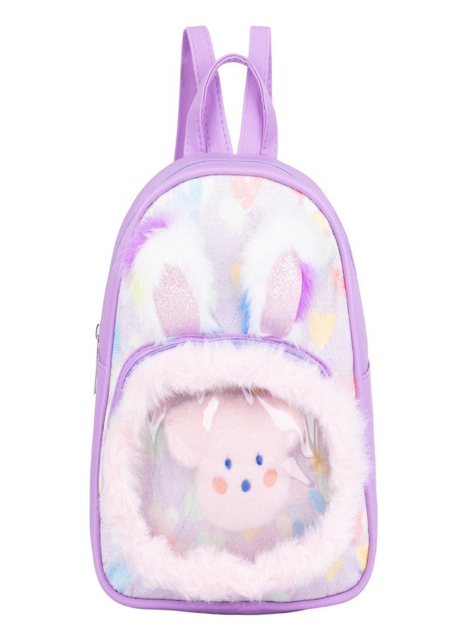 Voroly Kids School Backpack Bag for Girls Colourful Adjustable Fabric Shoulder Straps with Loop Handle (PURPLE) - Image 1