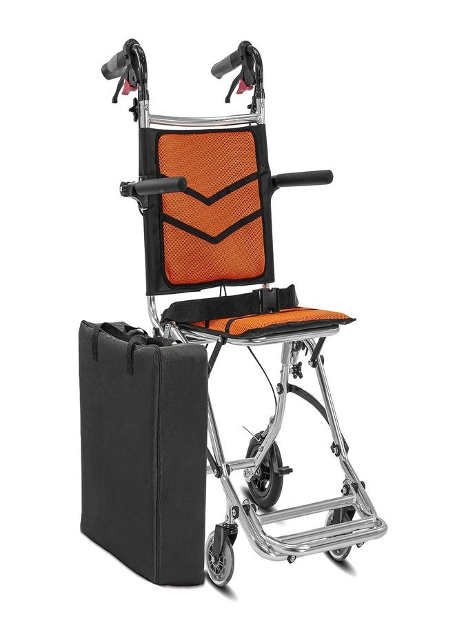 KosmoCare Styler Plus Premium Imported Ultra Lightweight Transporter Wheelchair With Bag and - Crest Series-Orange - Image 1