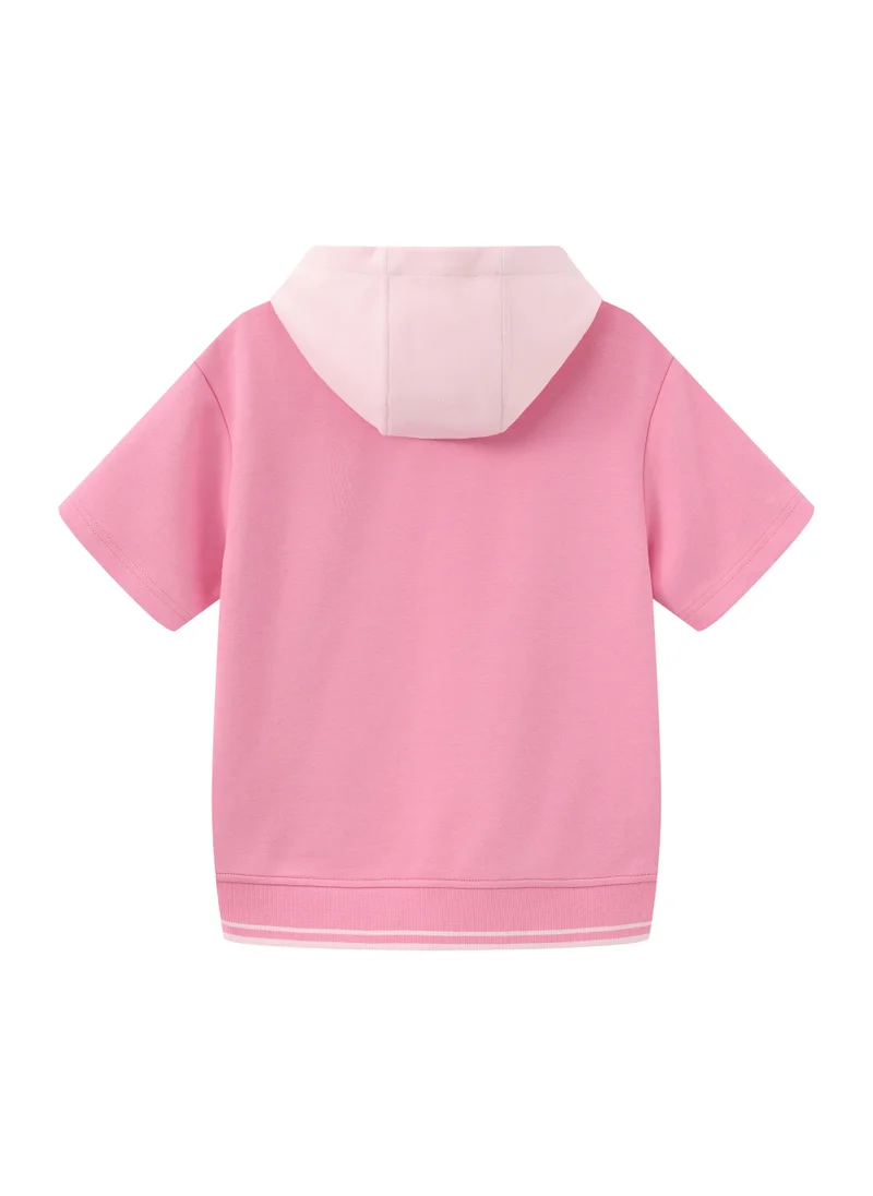 Balabala Kids Unisex Short-sleeved T-shirt with hood